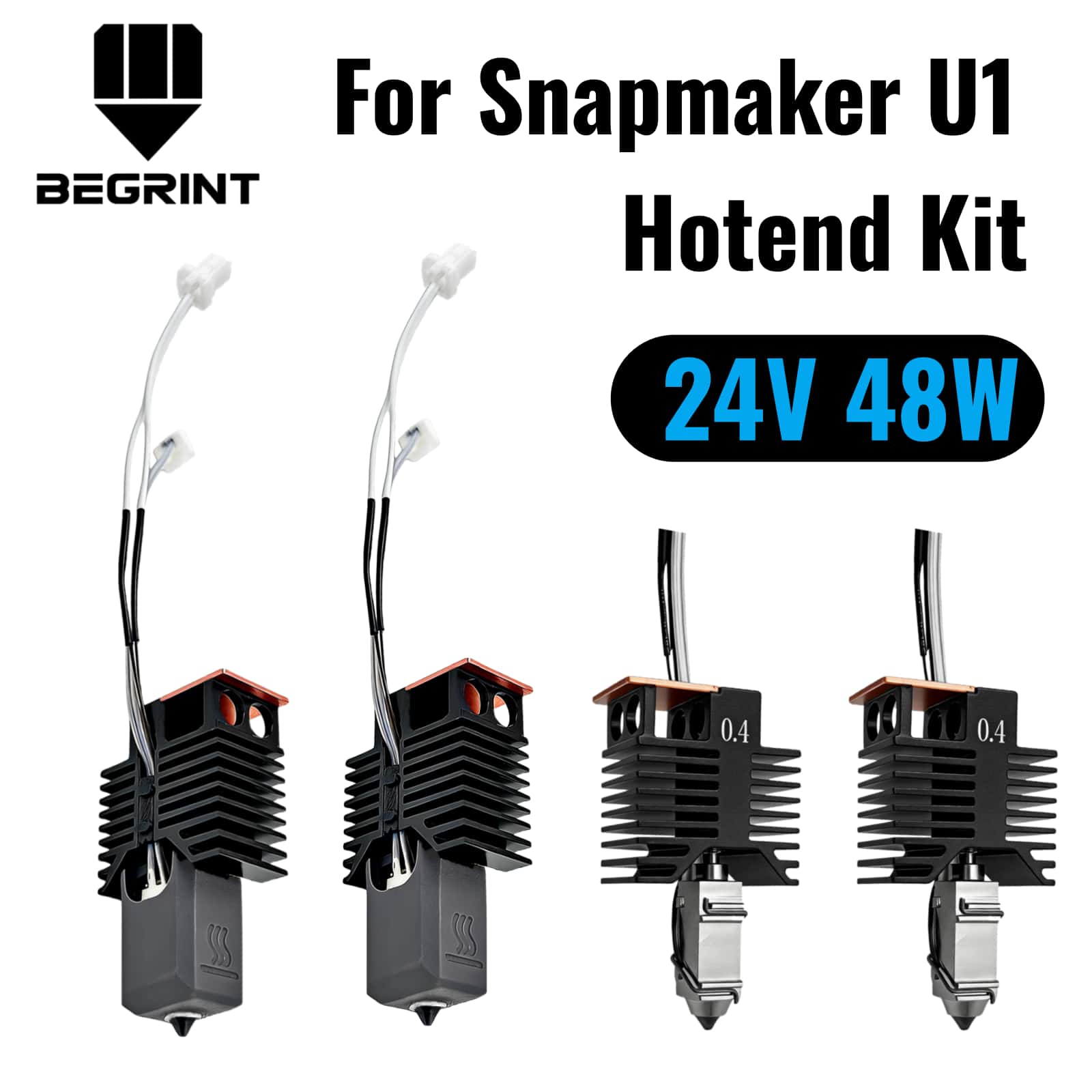 High Flow Ceramic Hotend - Snapmaker U1 Hotend 24V 48W Keramische