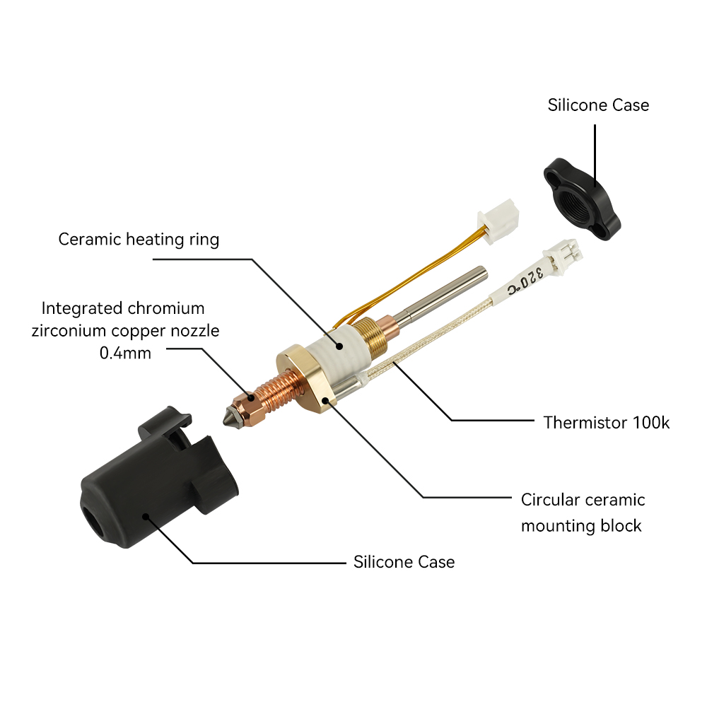 Hotend Voor Creality K1C K1 MA - High Flow Ceramic Hotend recensie en prijs